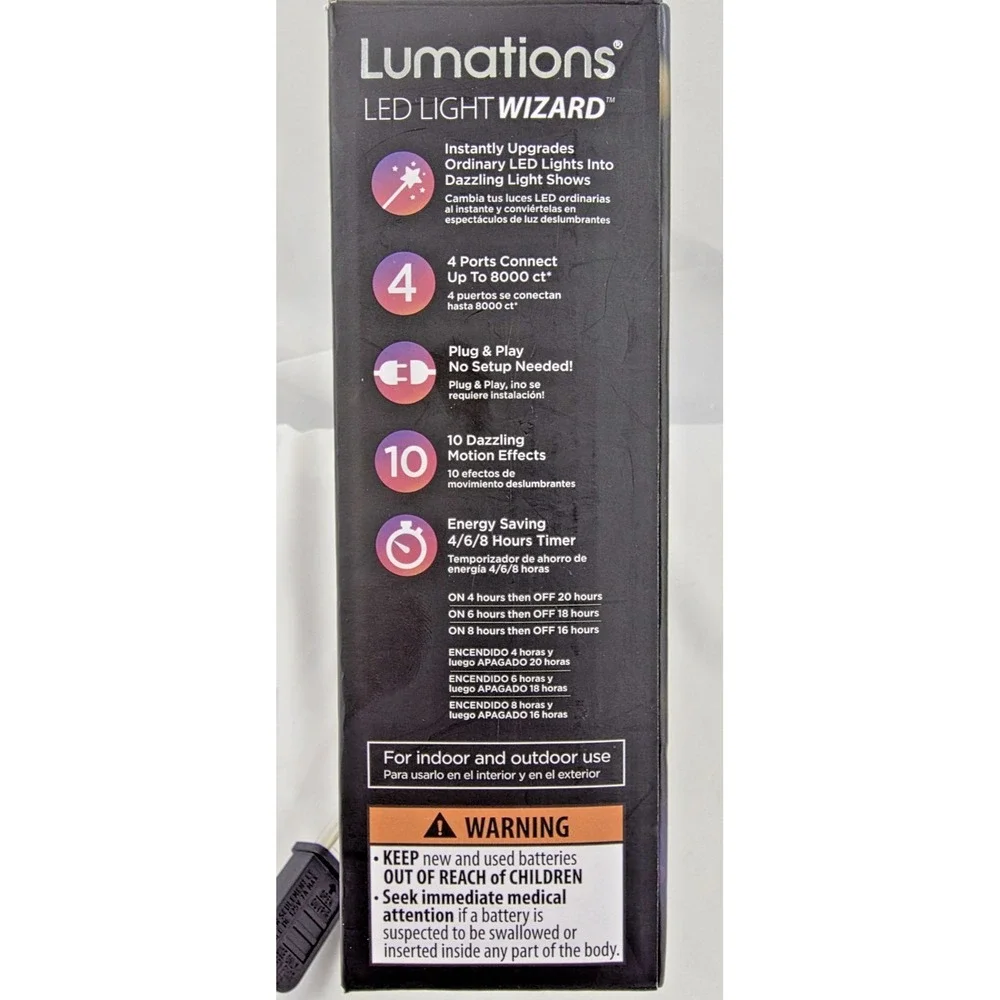 Lumations LED Light Wizard 4-Port Controller Plug Play 10 Motion Effects Remote